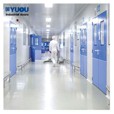 Blue GMP Powder Coated Steel Doors 1.5mm Frame Stainless Steel Swing Door