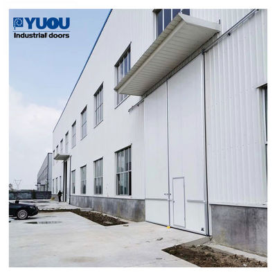 PU Foam Workshop External Mount Sliding Door 50mm Galvanized Steel Sheet 220V