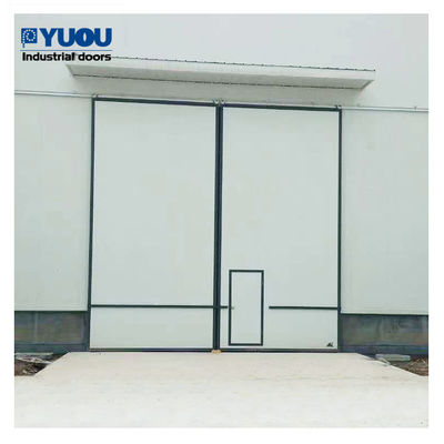 PU Foam Workshop External Mount Sliding Door 50mm Galvanized Steel Sheet 220V