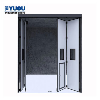 Small Industrial Sliding Folding Doors Insulated Bifold Doors Aluminum 57mm Four Fold