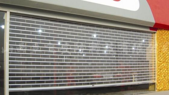 Vision Clear Store Front Steel Roller Shutter Door Crystal Polycarbonate 380V Commercial